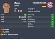Manuel Neuer is the #2 goalkeeper in FIFA 22 (Image via Sportskeeda)